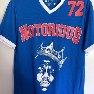 The Notorious B.I.G. “Brooklyn 72” Graphic Jersey T-Shirt | Blue | Size L | New